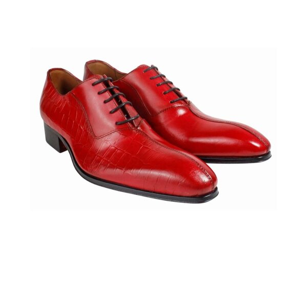 Kay Crocodile Printed Red Half Calfskin Oxford main image 4